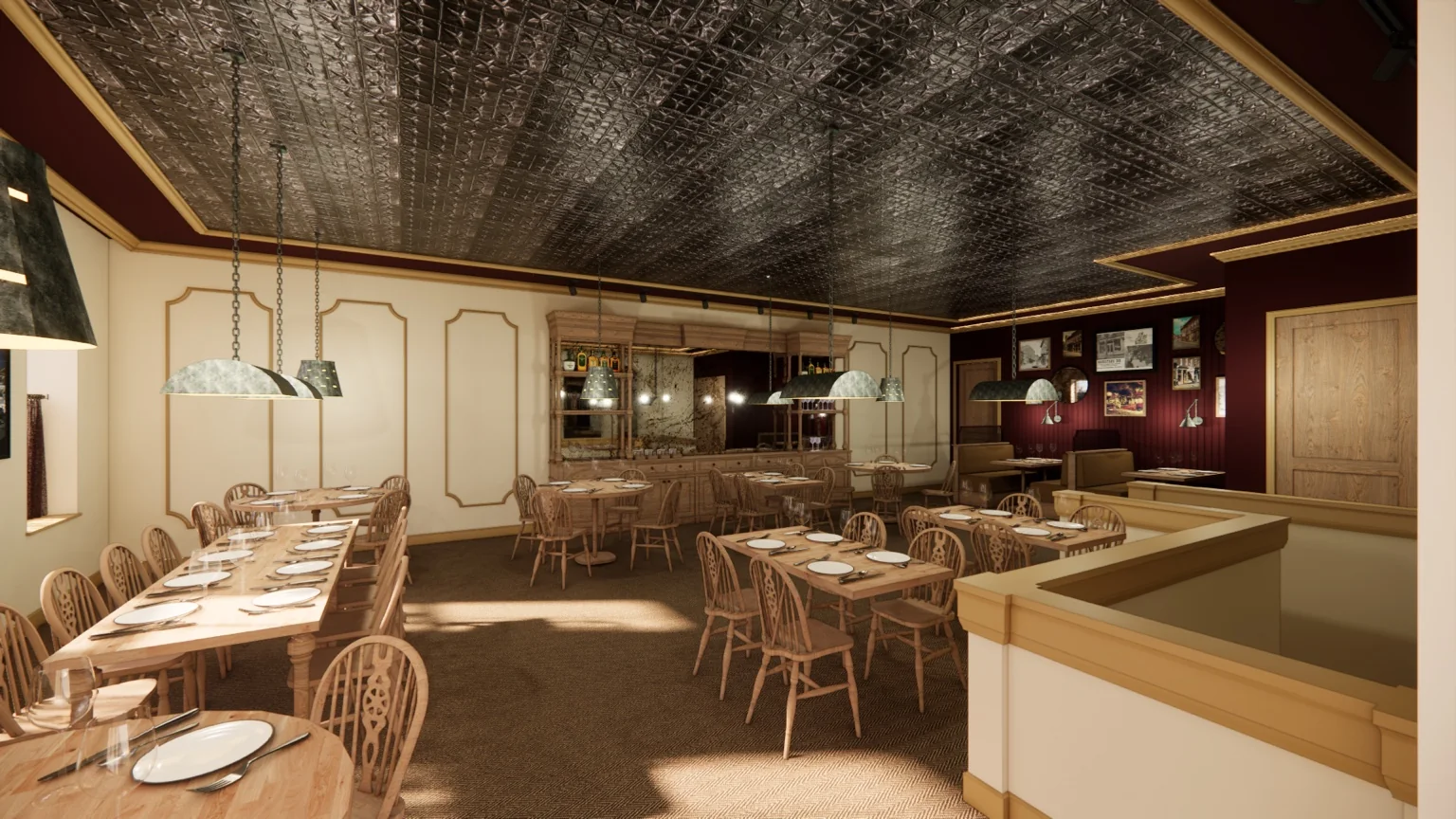 Architectural rendering of the planned Grub Stake restaurant
